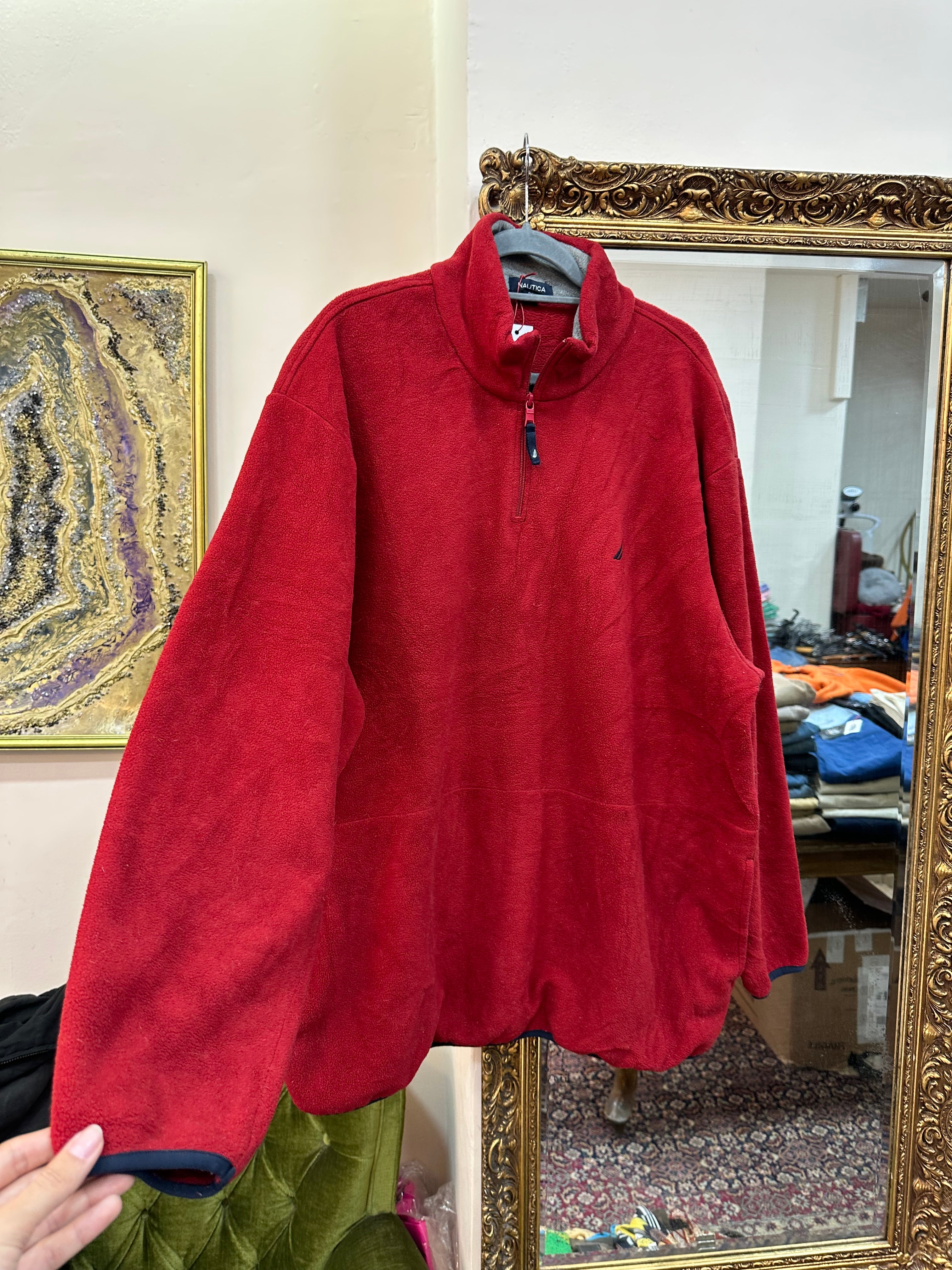 Vintage Nautica red oversized fleece