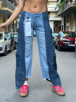 Stunning denim reworked cargo pants