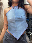 Super hot up cycled denim top