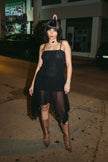 Super hot black asymmetrical mesh dress (S/M)
