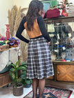 Vintage plaid pleated skirt