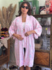 Pink floral cotton yukata robe