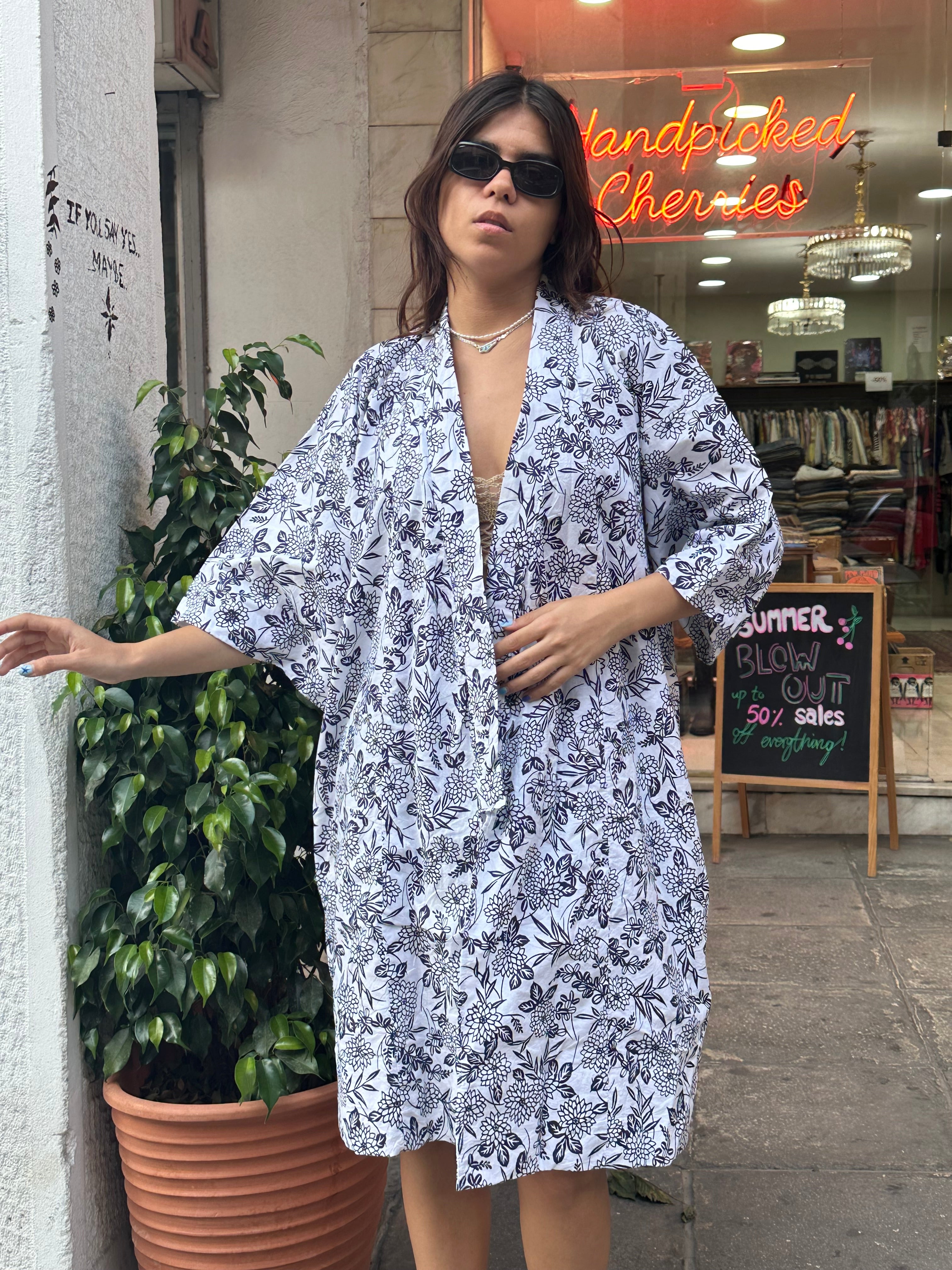 Vintage cotton yukata robe