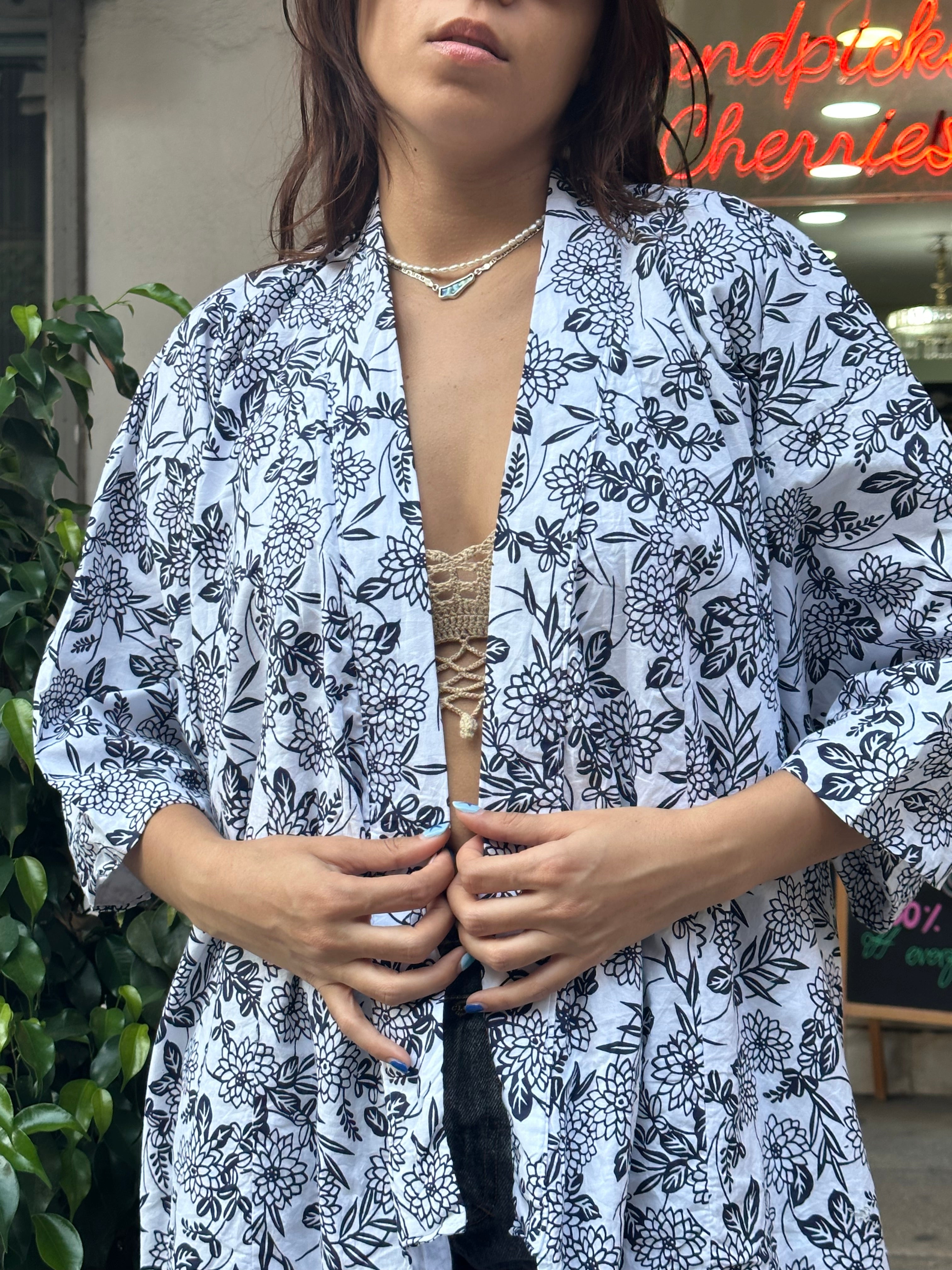 Vintage cotton yukata robe