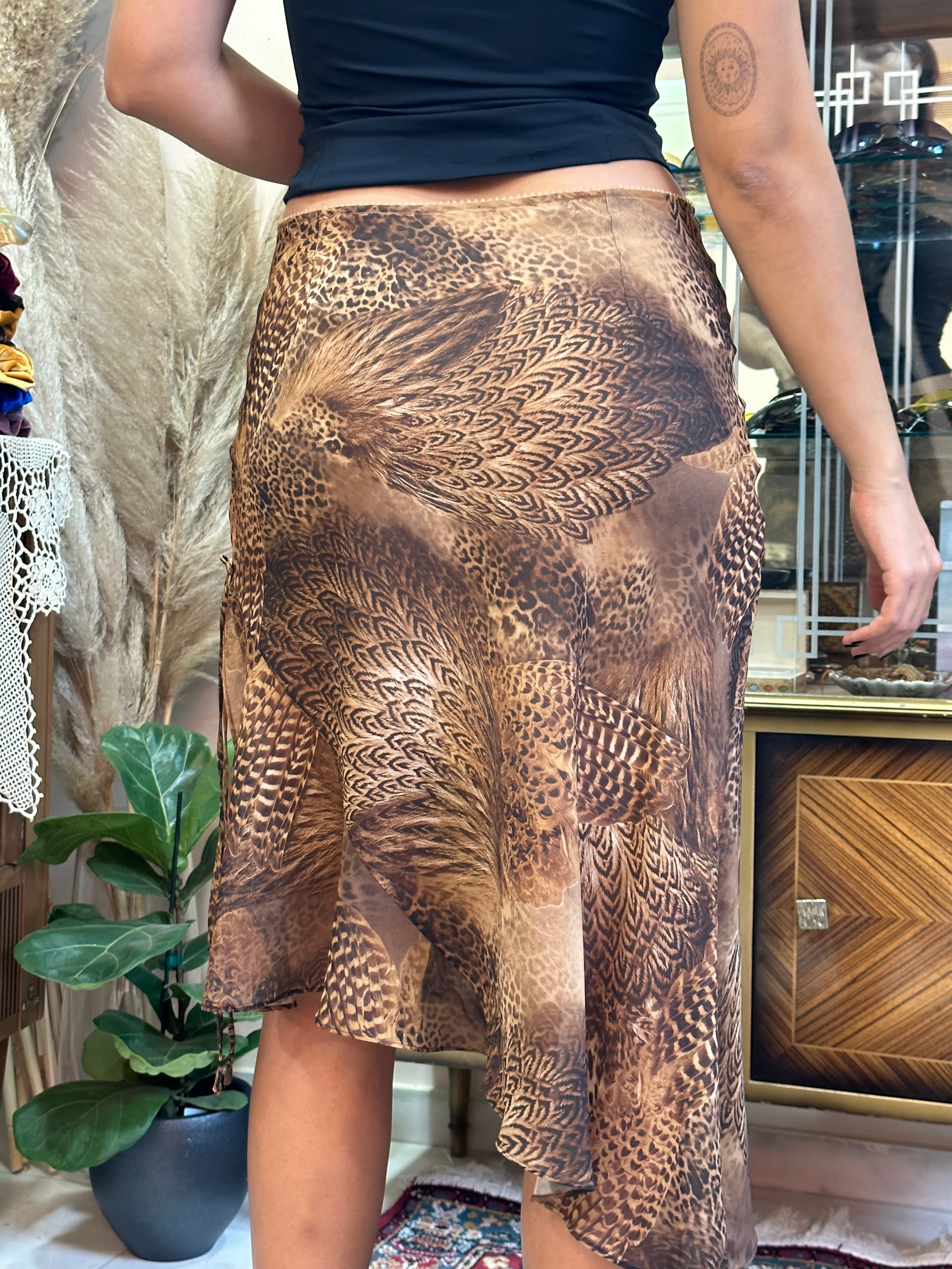 Stunning Cinema animal print asymmetrical skirt