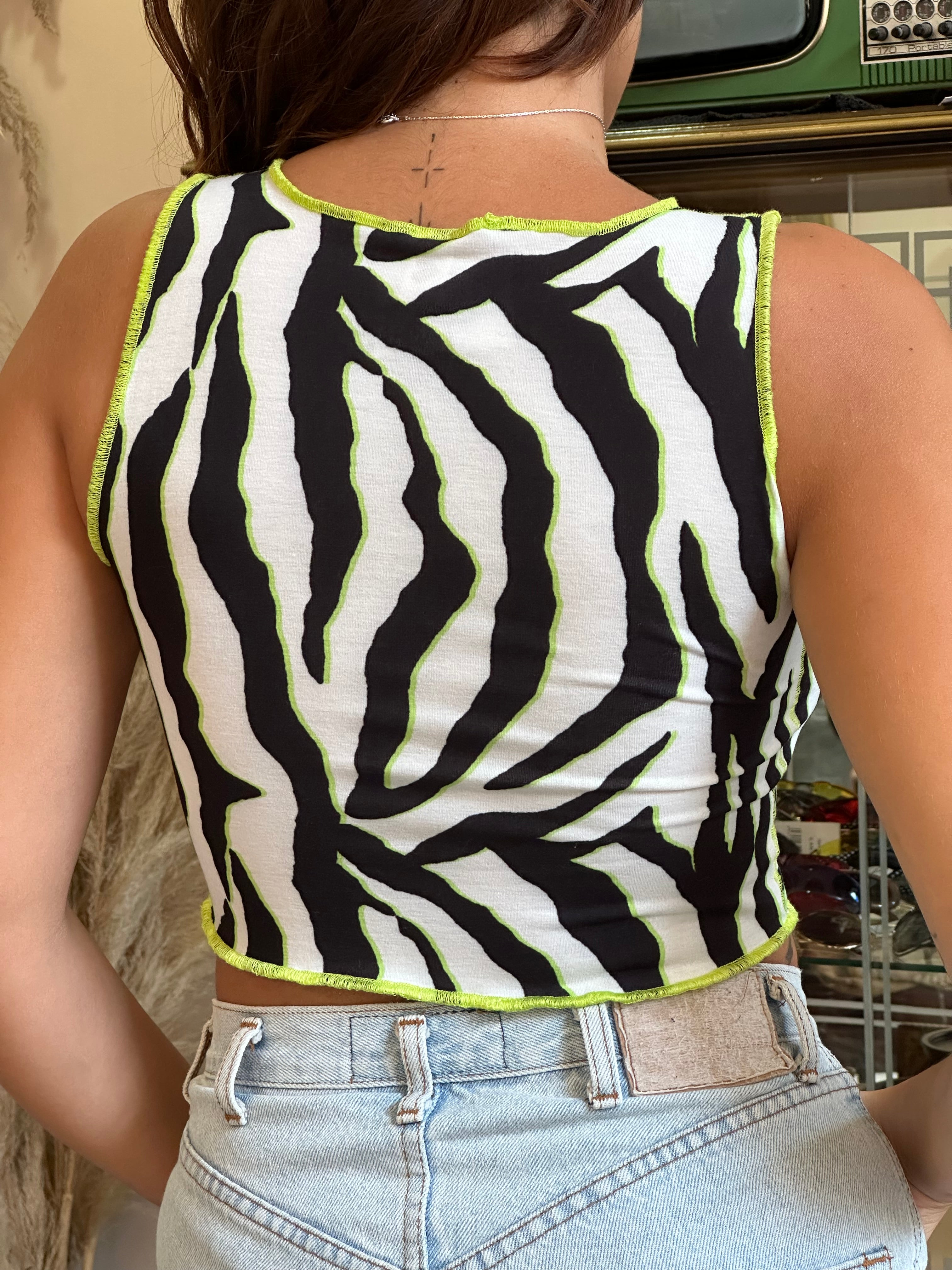 Stunning animal print handmade cosette top