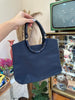 Vintage dark blue handbag with cross body strap