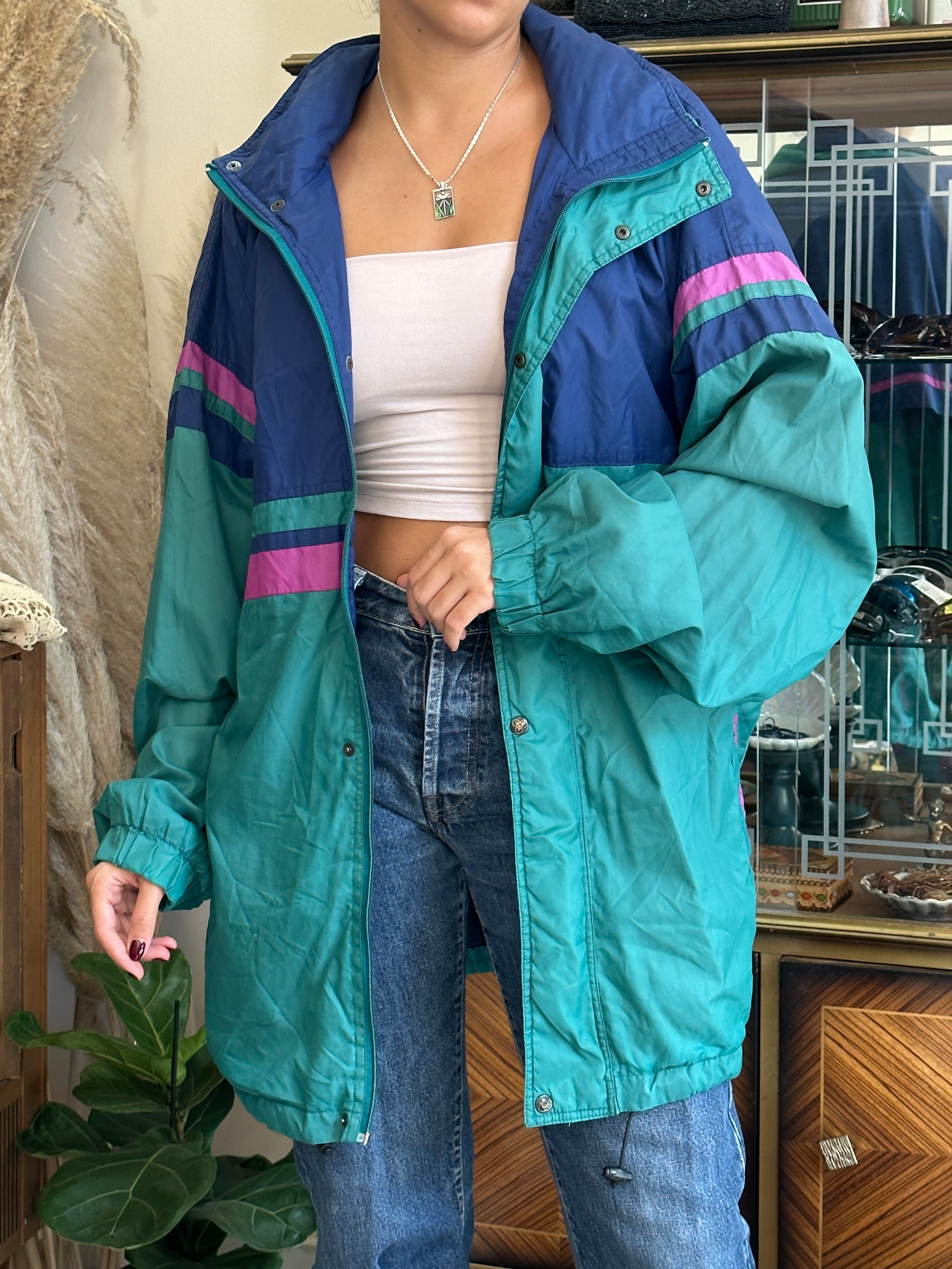 Vintage oversized funky patterned windbreaker