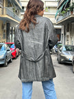 Vintage granite grey leather jacket