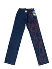 Hand painted high waisted jeans