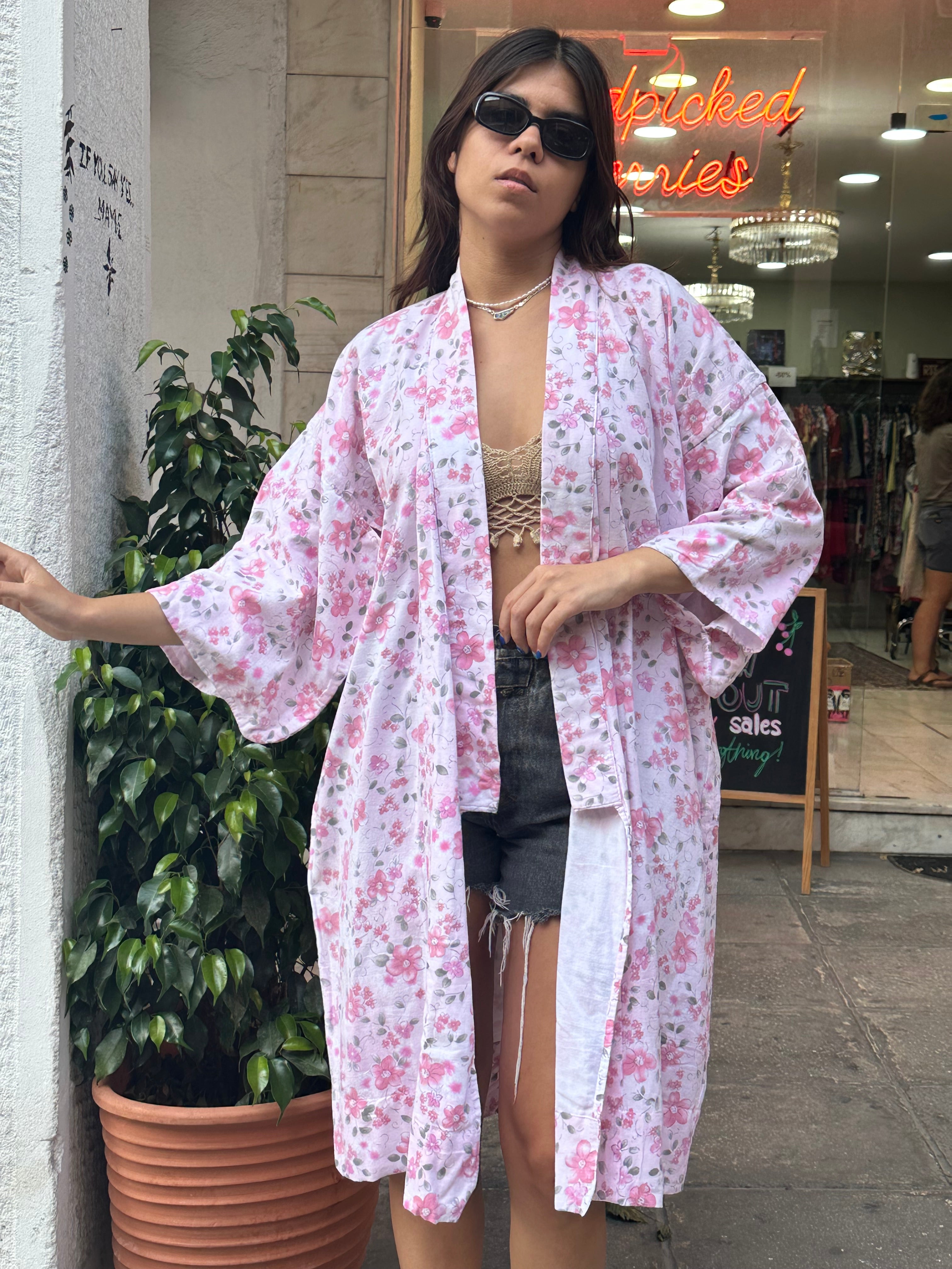 Vintage cotton yukata robe