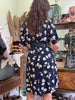 Vintage 100% viscose floral button up dress