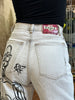 Vintage high waisted hand painted jeans