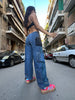 Stunning denim reworked cargo pants