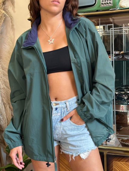 Vintage oversized L.L.Bean green light windbreaker