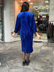 Stunning vintage blue velvet dress