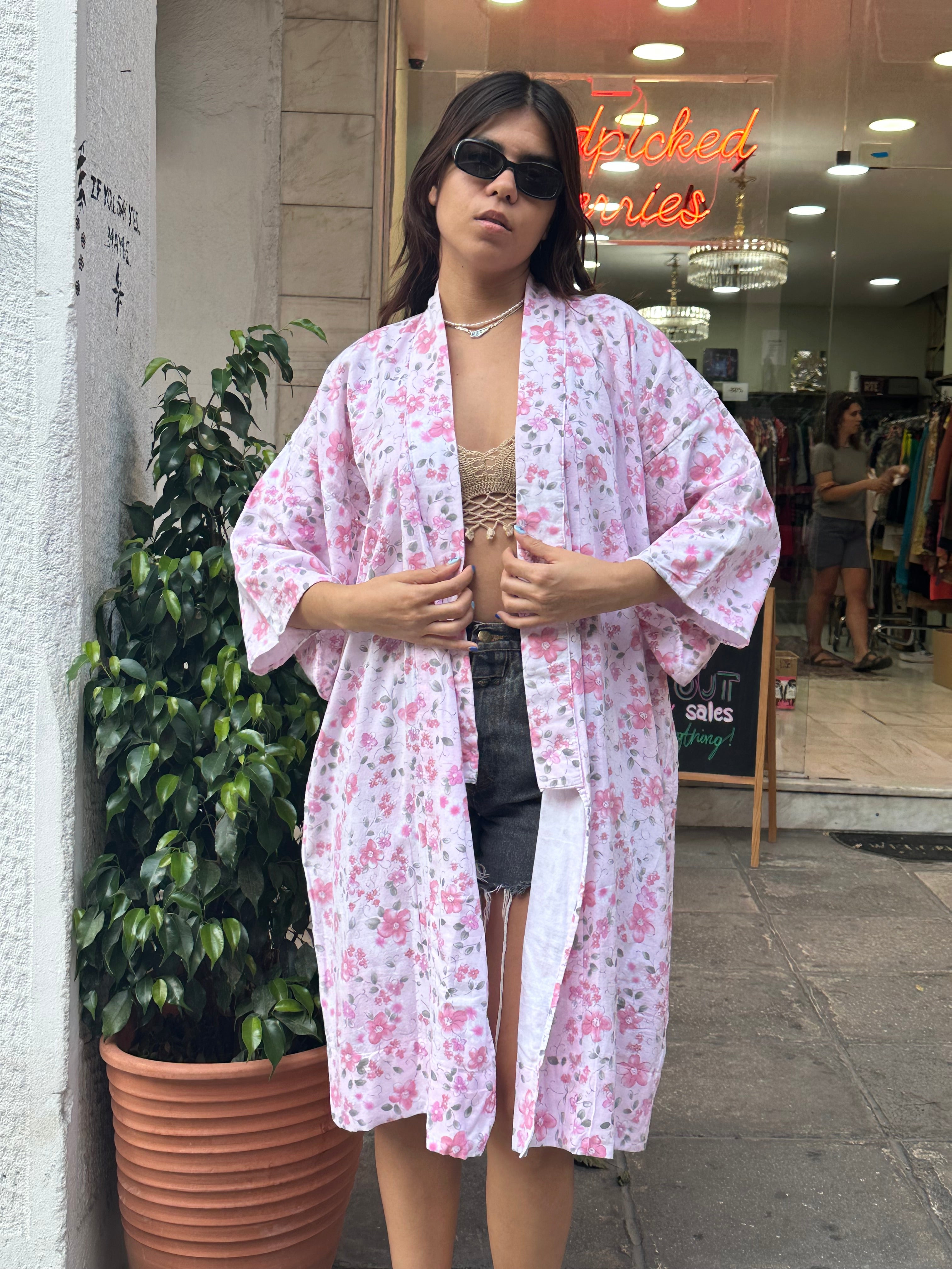 Vintage cotton yukata robe