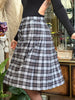 Vintage plaid pleated skirt