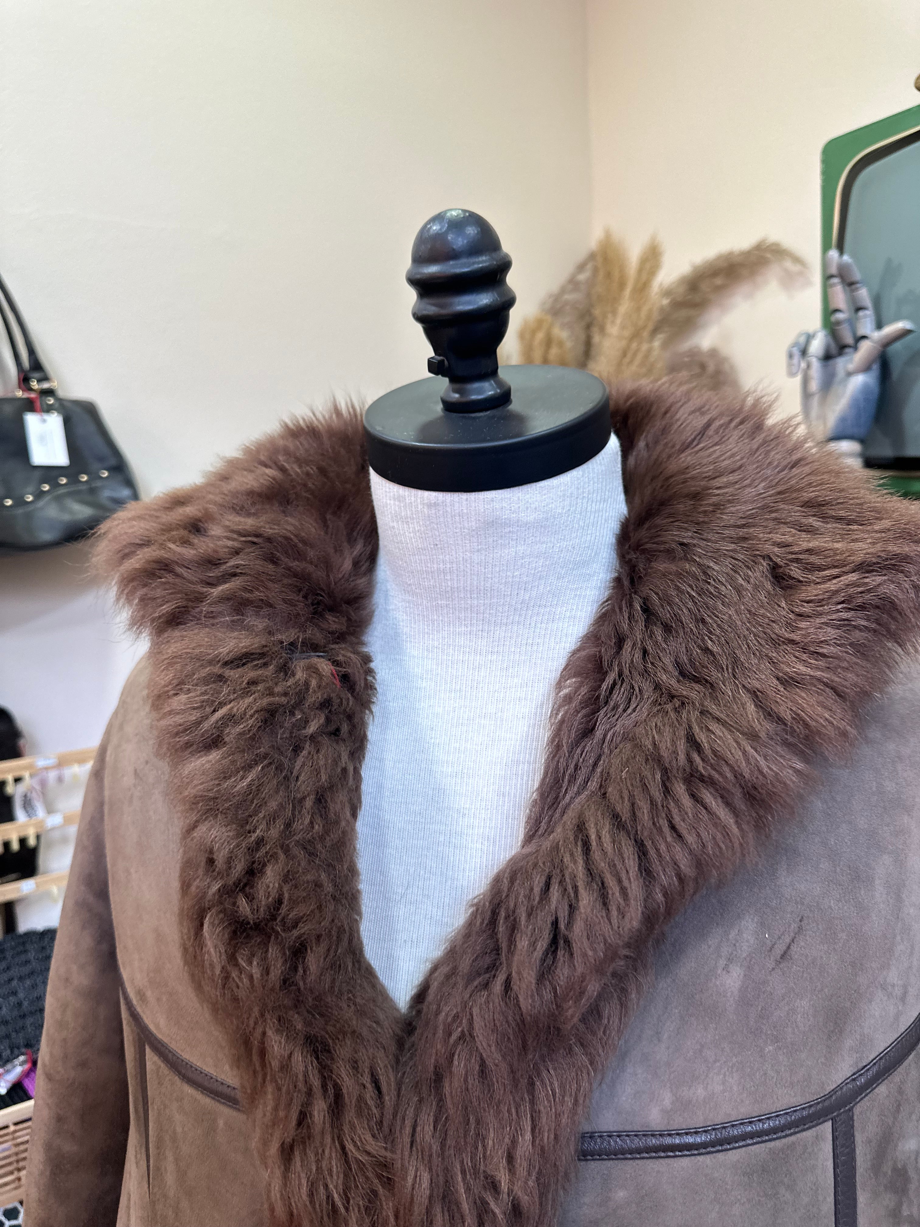 Stunning genuine leather Afghan coat