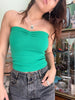 Deadstock strapless rib top (green)