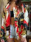 Super hot satin patterned light jacket