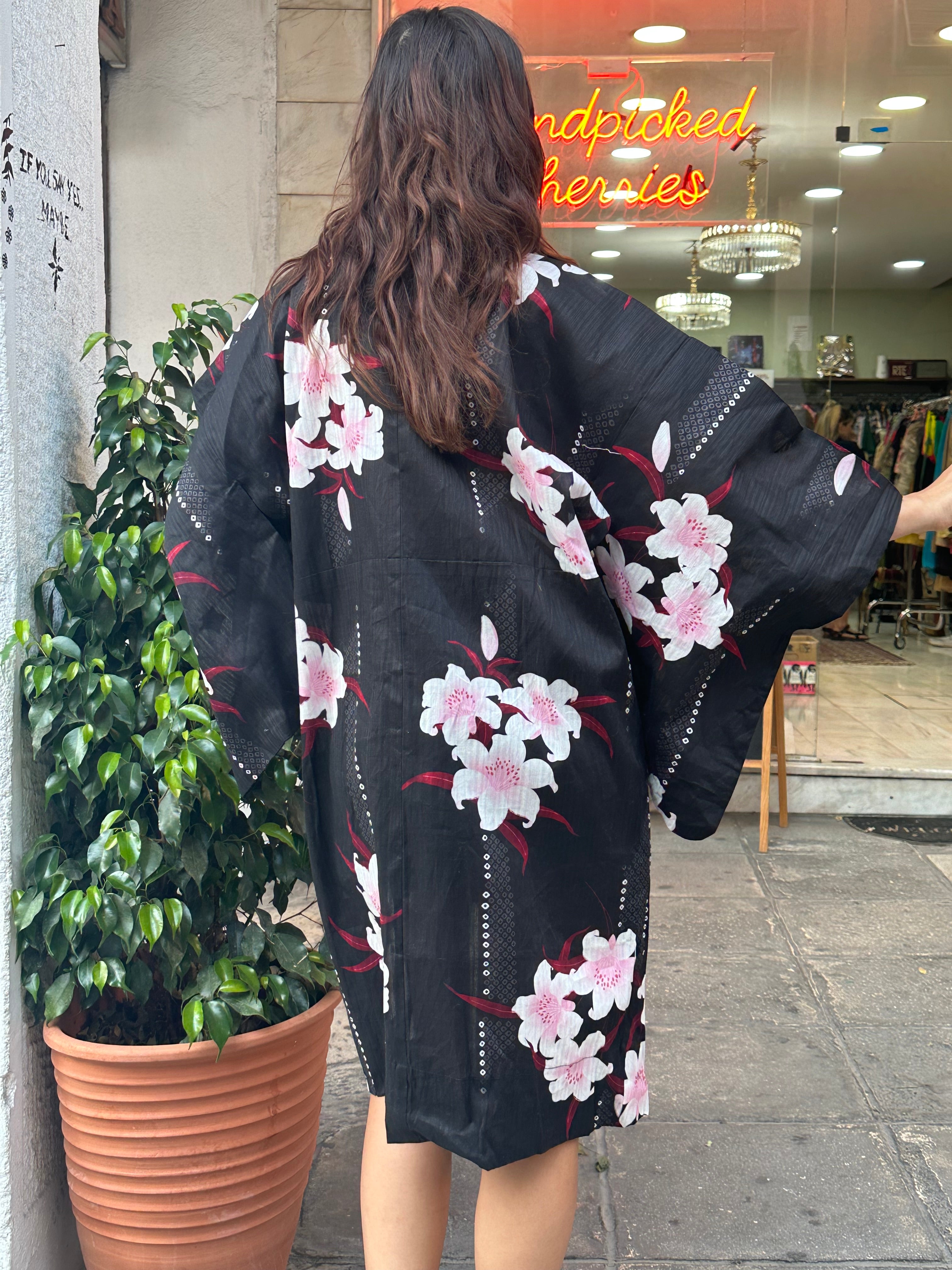 Vintage floral yukata robe