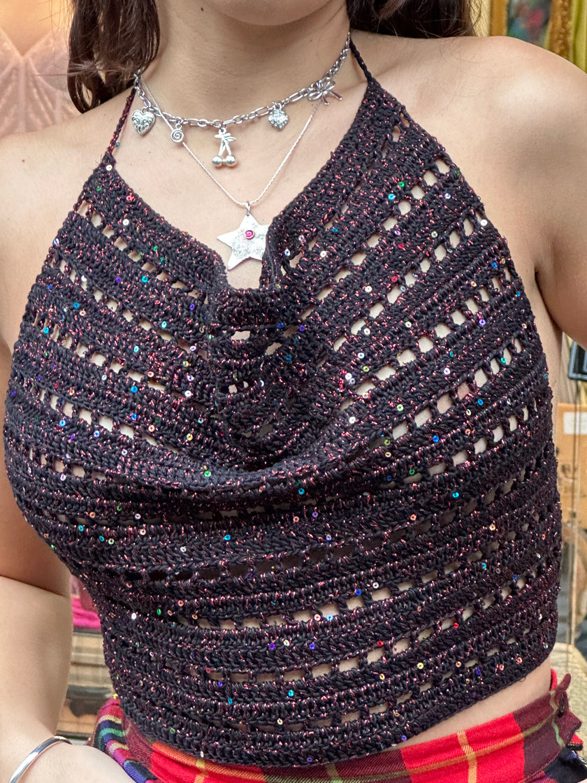 Stunning handmade crochet “Roxanne” top