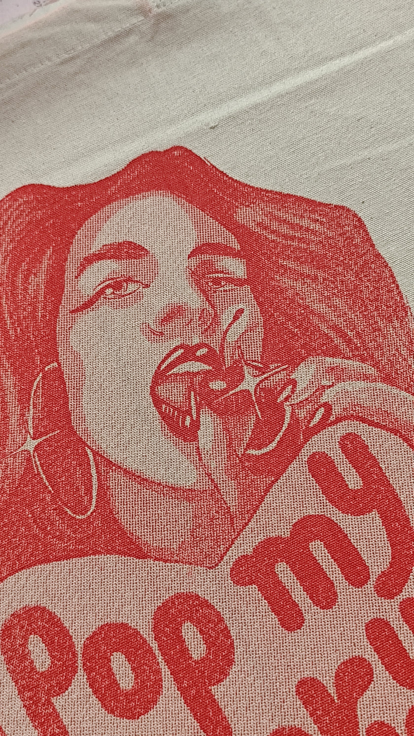 “Pop my cherry” tote bag