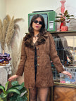 Vintage dark brown suede coat