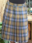 Vintage plaid pleated skirt