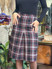 Vintage plaid pleated skirt