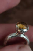 Kimilio Eos silver 925 ring with citrine store (open back)