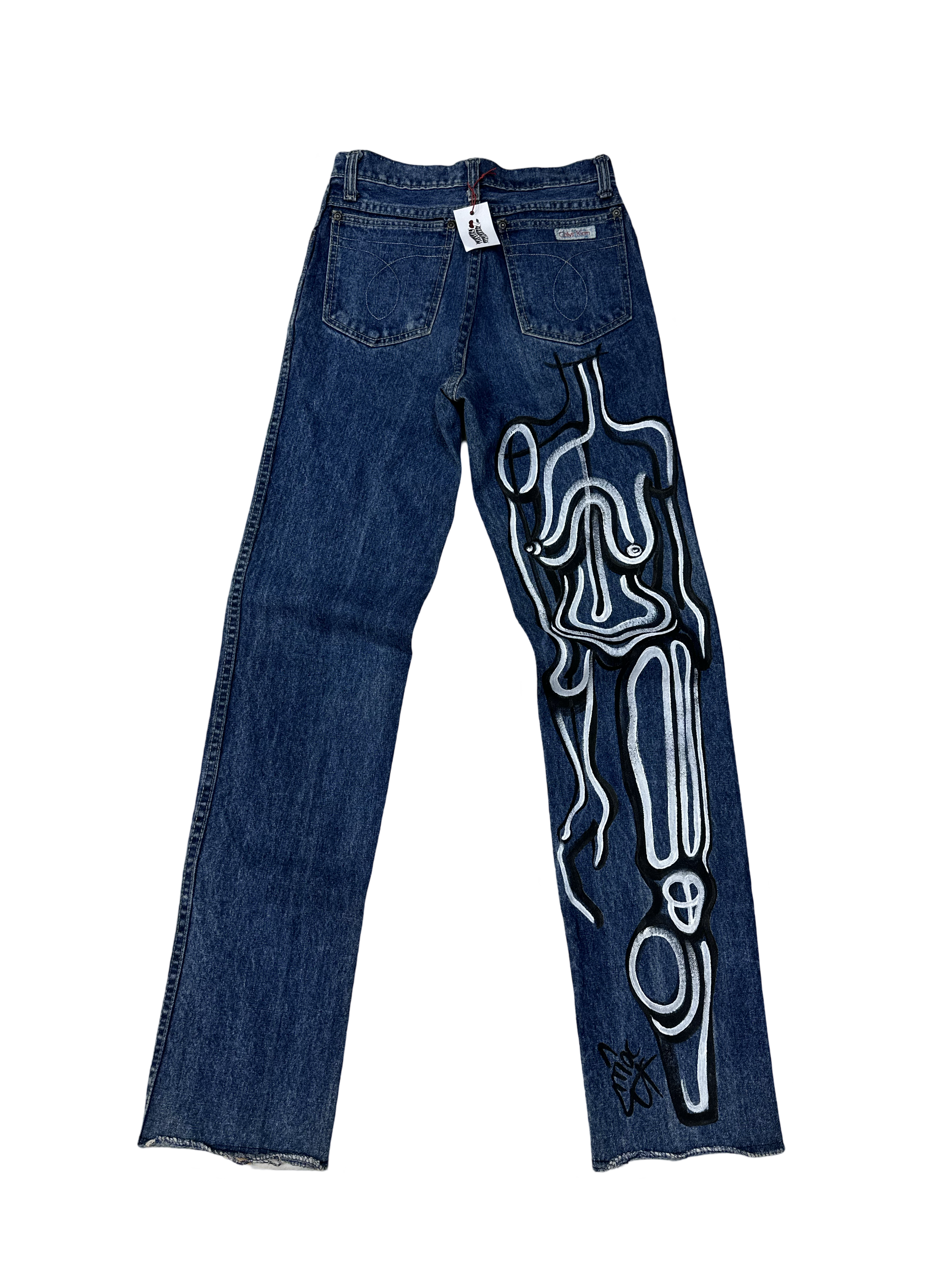 Calvin Klein hand painted jeans