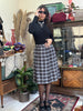 Vintage plaid pleated skirt