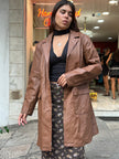 Vintage brown genuine leather jacket