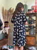 Vintage 100% viscose floral button up dress