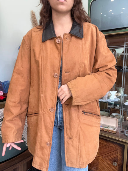 Vintage oversized genuine suede jacket