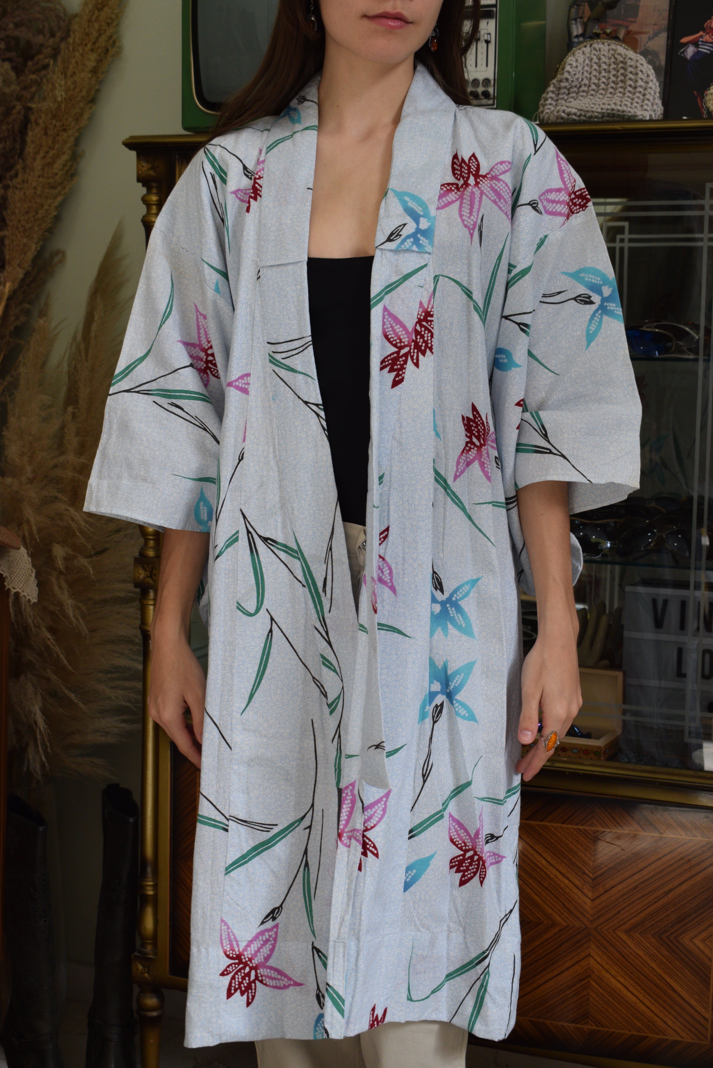 Vintage cotton yukata robe / kimono