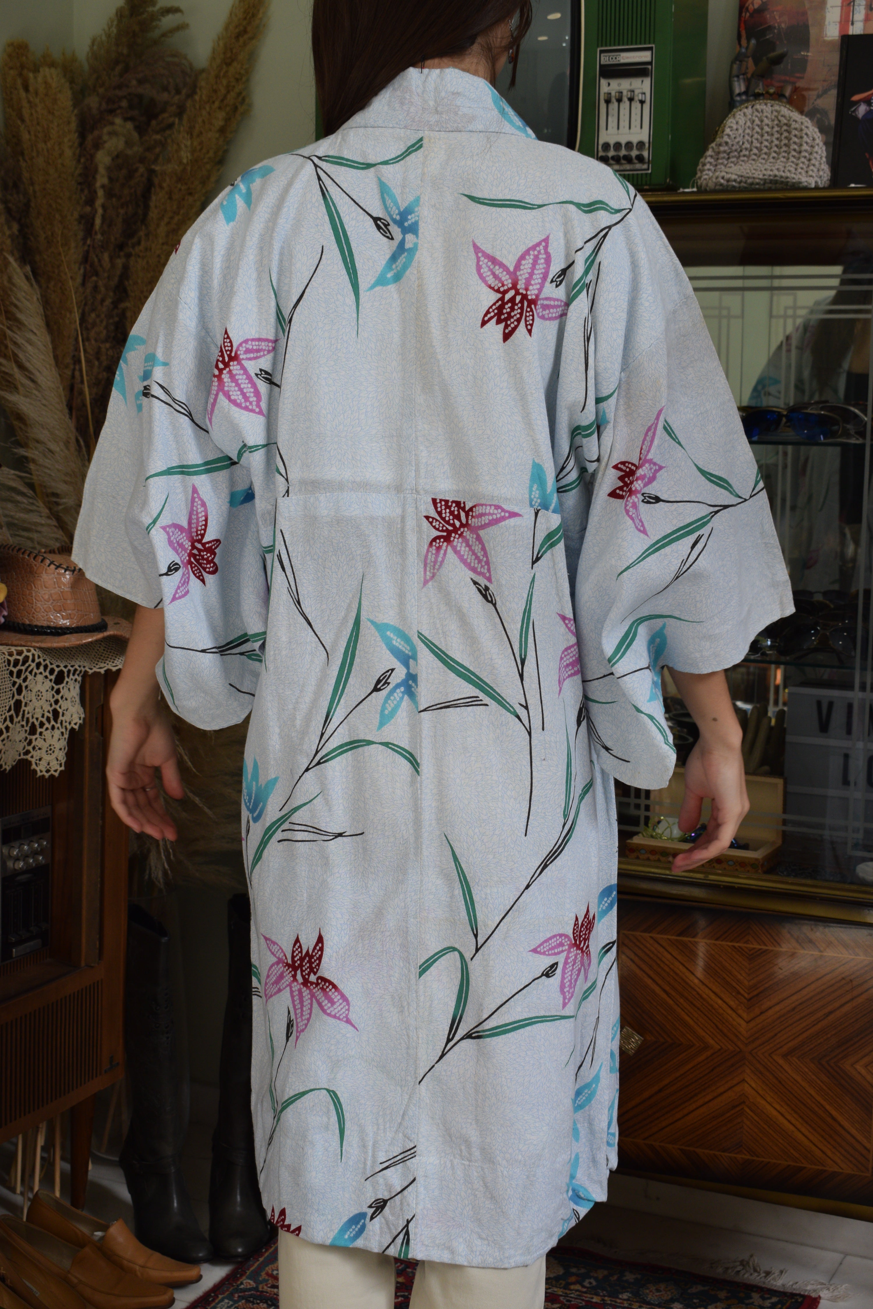 Vintage cotton yukata robe / kimono