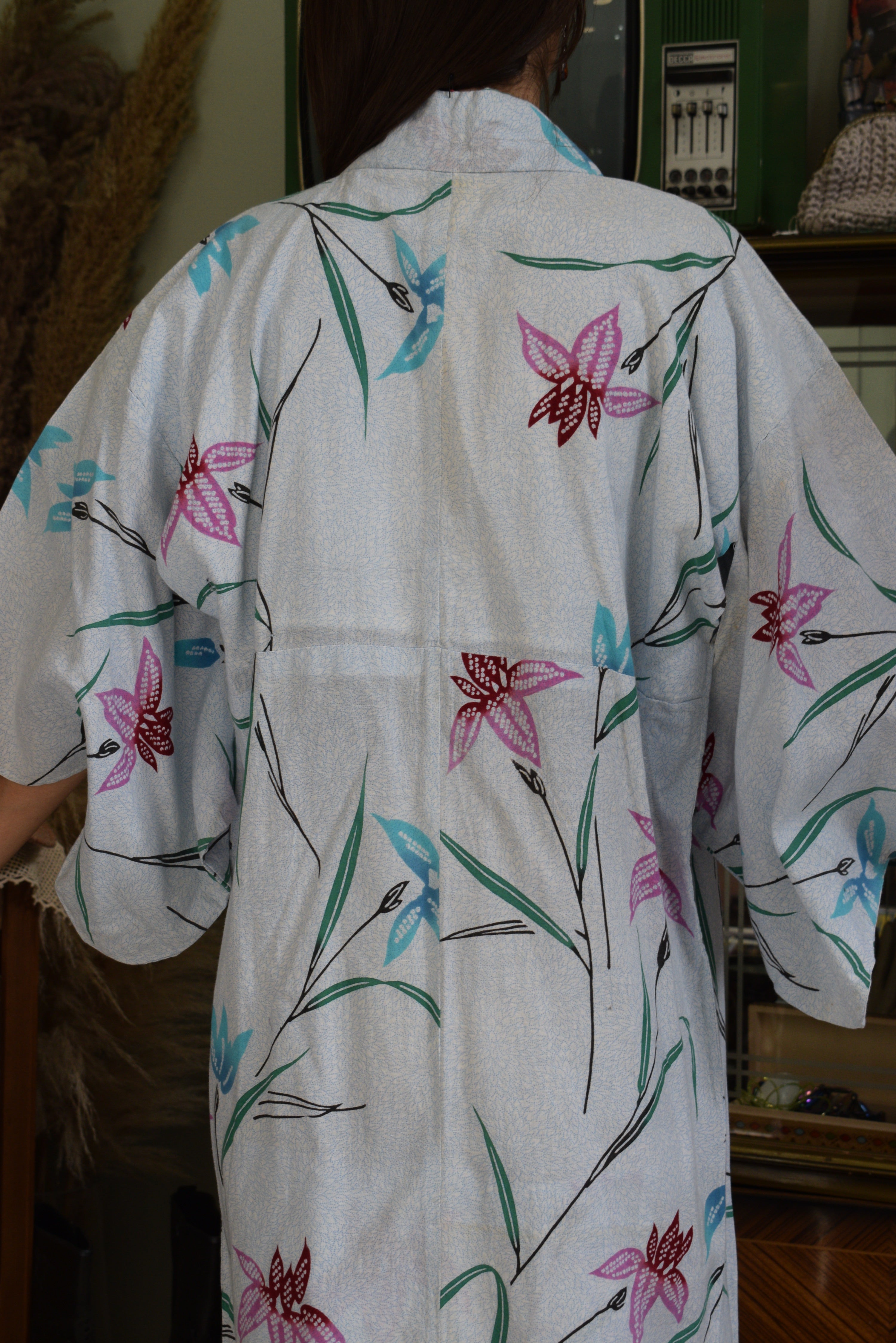 Vintage cotton yukata robe / kimono