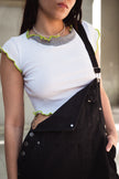 Vintage black denim dungarees