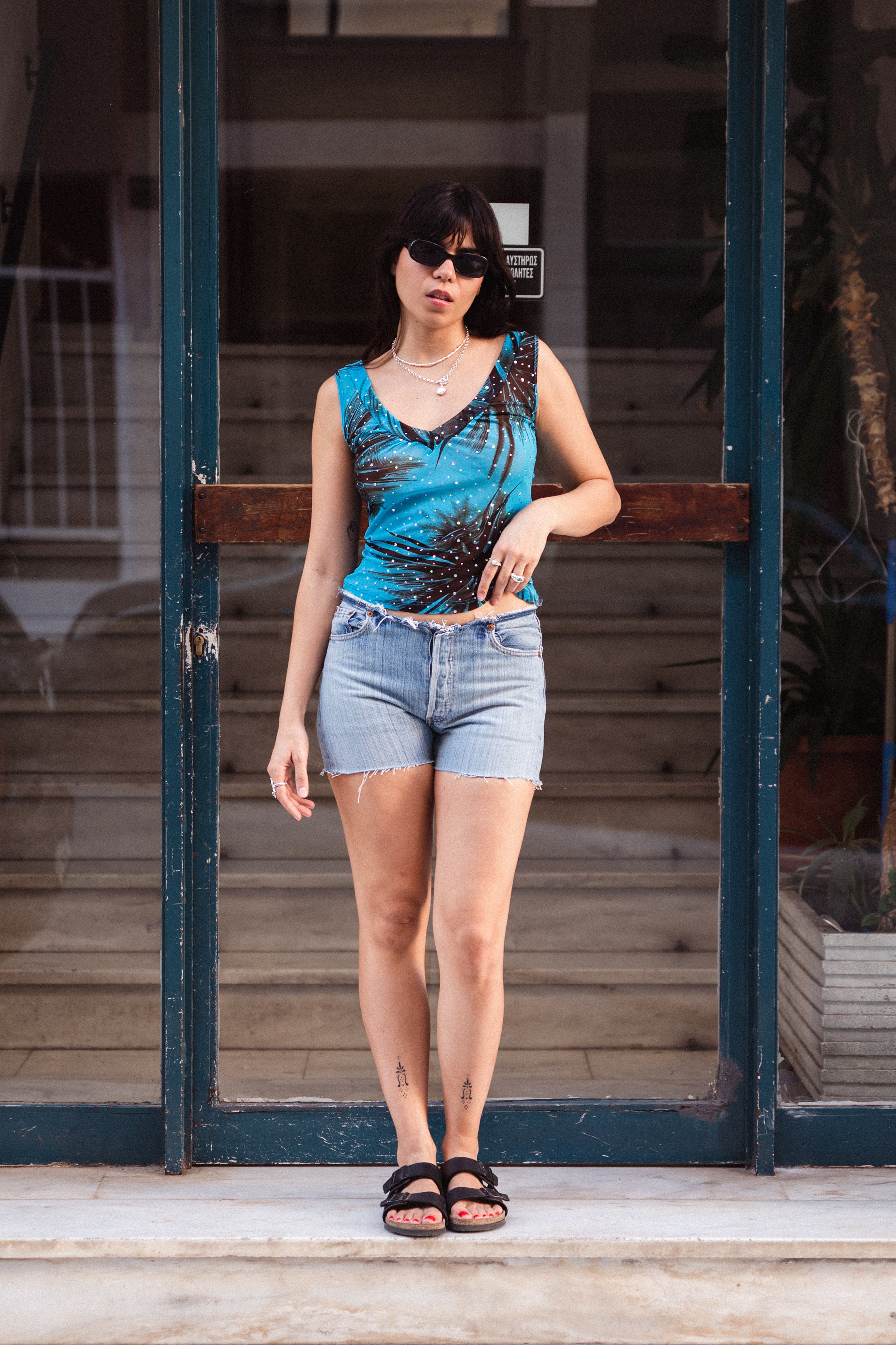 Super cute semi see-through sparkly top