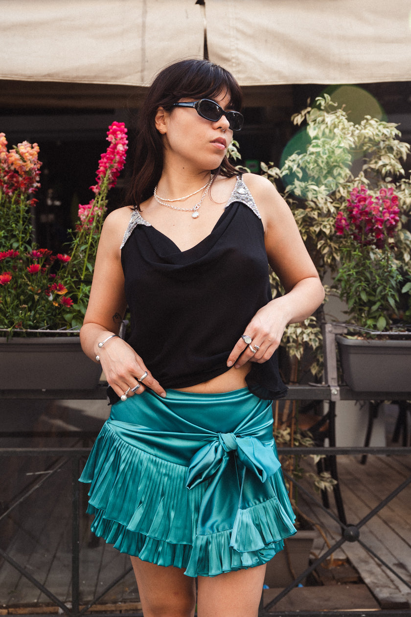 Stunning draped chiffon top