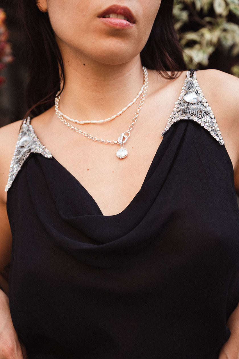 Stunning draped chiffon top