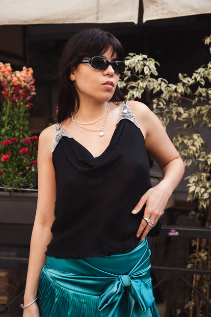 Stunning draped chiffon top