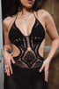 Absolutely stunning backless crochet dress with beaded details