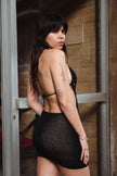 Absolutely stunning backless crochet dress with beaded details
