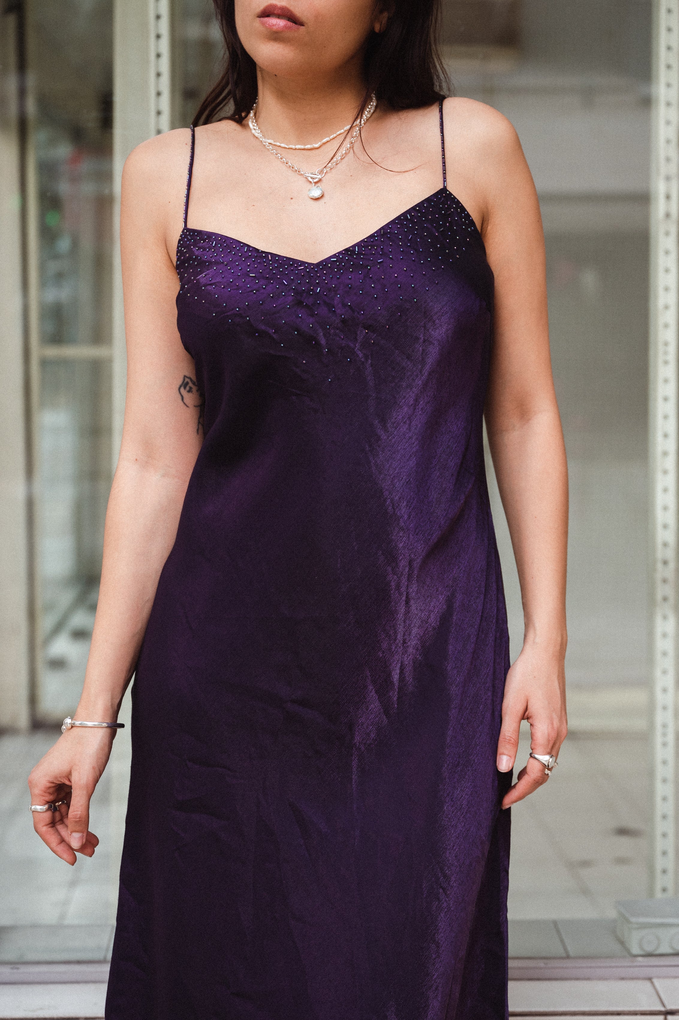 Vintage metallic maxi dress