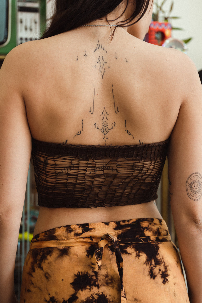 Super hot handmade distressed knit top