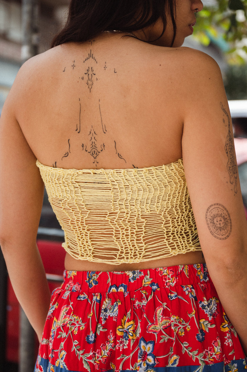 Super hot handmade distressed knit top